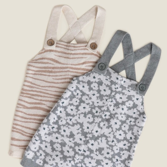 Barefoot Dreams Tan Zebra CozyChic Shortalls